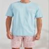 CARIBBEAN JOE Men's Pajama Sleep Set, Marlin Logo Shorts and Coral Crew Neck T-Shirt Pajamas, Lightweight Novelty PJs, X-Large view 2