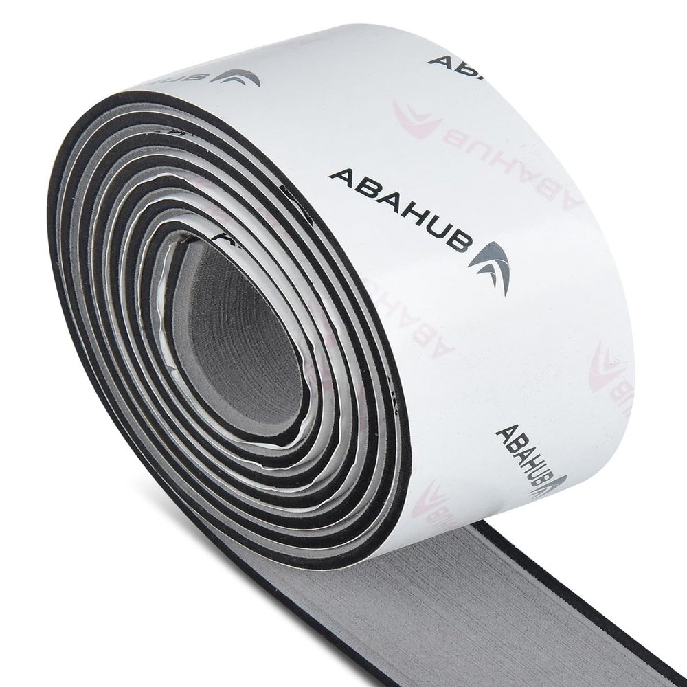 Abahub EVA Foam Boat Decking 96''x2.4'' Self-Adhesive Faux Teak Marine Flooring Sheet Traction Pad for Boats Surfboard, Gray with Black Seam Lines