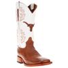Vaccari Men's Brooks Genuine Cognac Smooth Ostrich Longhorns Embroidery Broad Square Toe Cowboy Boots - 10 EE