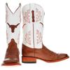 Vaccari Men's Brooks Genuine Cognac Smooth Ostrich Longhorns Embroidery Broad Square Toe Cowboy Boots - 10 EE view 2