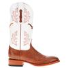 Vaccari Men's Brooks Genuine Cognac Smooth Ostrich Longhorns Embroidery Broad Square Toe Cowboy Boots - 10 EE view 3