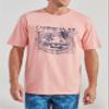CARIBBEAN JOE Men's Pajama Shirt, Pajamas Sleep Top with Palm Island Design, Lightweight and Breathable PJs, Peach, Small view 3