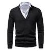 SWJGLITTR Men's Round Neck Sweater Slim Fit Lightweight Long Sleeve Sweater Man Solid Dress Crew Neck Knitted Pullover (Medium,Black) view 1