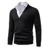 SWJGLITTR Men's Round Neck Sweater Slim Fit Lightweight Long Sleeve Sweater Man Solid Dress Crew Neck Knitted Pullover (Medium,Black) view 2