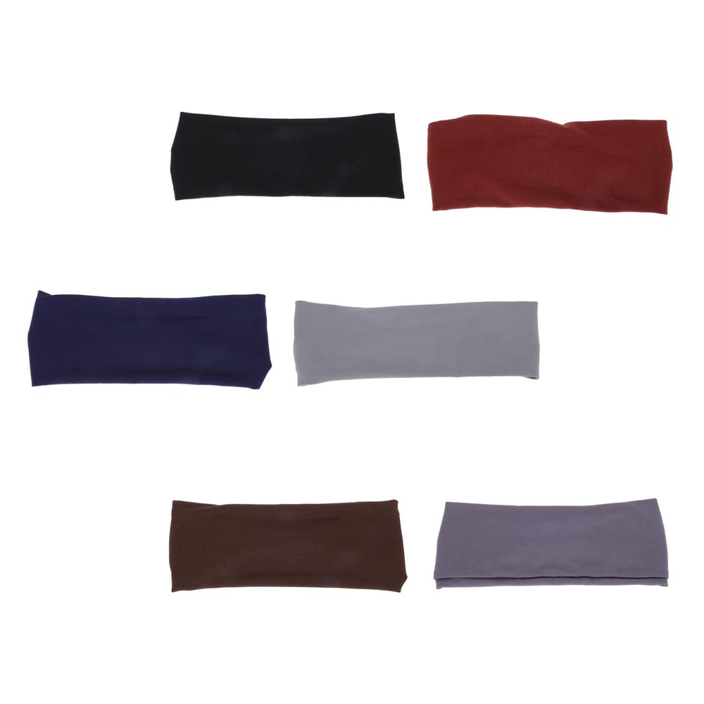 BESPORTBLE 18pcs Stretchy Sports Sweatbands for Men Yoga Running and Gym Workout Headbands Moisture-Wicking Hair Bands Black Navy Light Grey