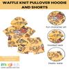 Disney Lion King Simba Timon Pumbaa Toddler Boys Waffle Knit Pullover Hoodie and Shorts Brown 3T view 3
