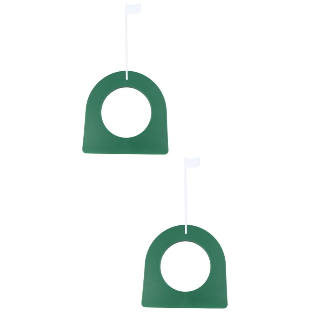 BESPORTBLE 2pcs Plastic Regulation Putting Cup Flag Golf Holes Trainer Aid Practice