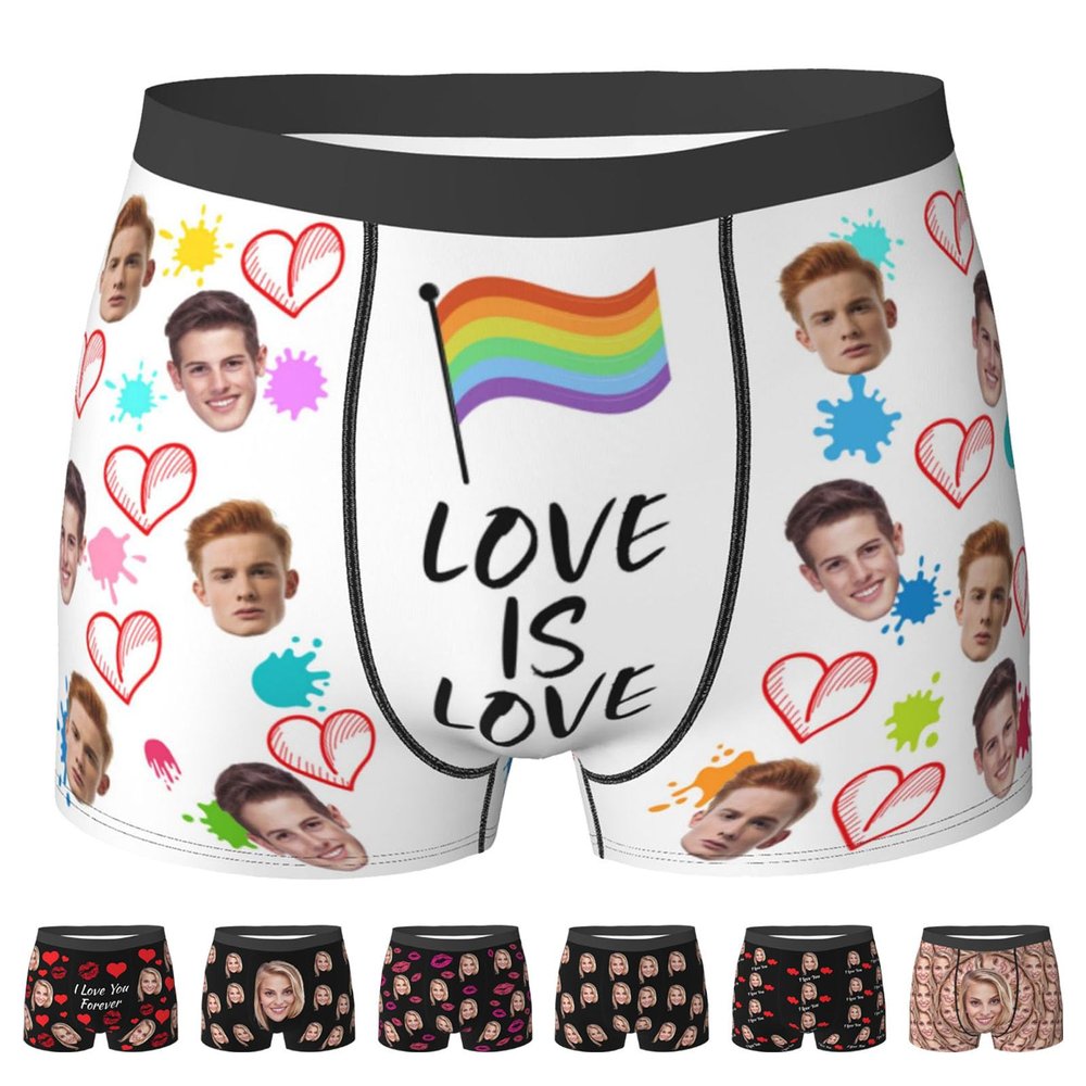 Custom Boxer Brief for Men, Custom Mens Underwear Boxer Briefs with Face, Gifts for Boyfriend & Husband Large