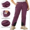 TACVASEN Ski Pants for Women Fleece Lined Hiking Winter Snow Pants Thermal Outdoor Pants with Ankle Zipper Purple Red M view 3