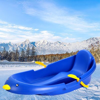 Thickened Wear-Resistant Sledge, Children's Snowboard Sledge, Plastic Sledge, Adult Sledge with Backrest