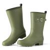 HISEA Women's Waterproof Rain Boots Wide Mid Calf Comfortable Rubber Shoes Lightweight Anti-slipping Rain Footwear for Outdoor Garden Farm Work view 4