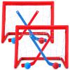 Leyndo 2 Sets Kids Mini Hockey Set Includes 2 Hockey Nets 2 Mini Hockey Goal 4 Plastic Mini Hockey Sticks 4 Foam Balls Knee Hockey Goal Hockey Ball for Kids Indoor Floor(Bright Color) view 1