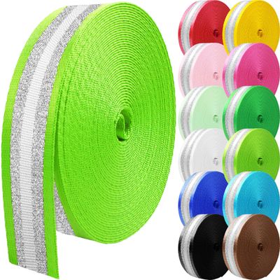 Grosun 10 Yards Nylon Webbing 1.5 inch 2 inch Webbing Straps Backpack Straps Nylon Belt for Indoor or Outdoor Gear, DIY Crafting, Handles, Luggage, Slings (Fluorescent Green, 1.5 inch)