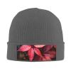 Knit Slouchy Beanie Hats for Men Women Red Leaf Warm Cozy Knitted Cuffed Cap Winter Thick Ski Cap view 1