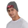 Knit Slouchy Beanie Hats for Men Women Red Leaf Warm Cozy Knitted Cuffed Cap Winter Thick Ski Cap view 4