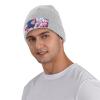 BTCOWZRV Knit Slouchy Beanie Hats for Men Women Flowers Butterflies Warm Cozy Knitted Cuffed Cap Winter Thick Ski Cap Gray view 4