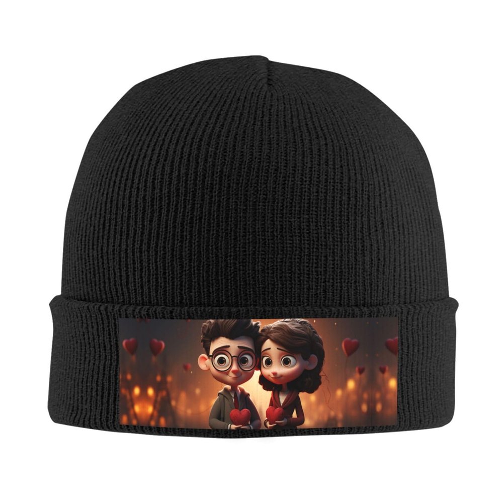BTCOWZRV Knit Slouchy Beanie Hats for Men Women Cute Couple Warm Cozy Knitted Cuffed Cap Winter Thick Ski Cap Black