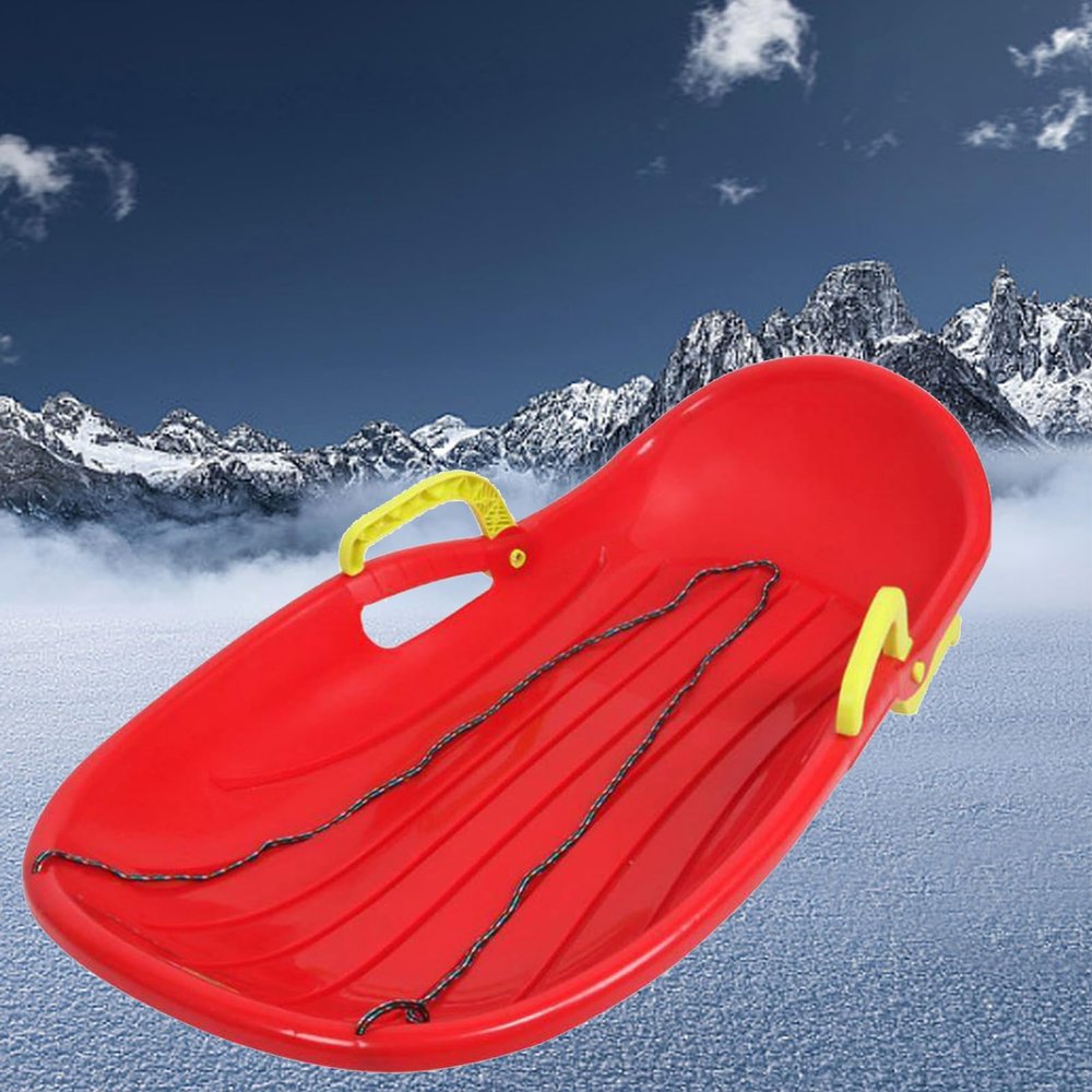 TUOYIBO Winter Tandem Sledges, Thickened Plastic Sledges, Children's Sledges, Sledges with Brakes and Pull Ropes