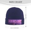 BTCOWZRV Knit Slouchy Beanie Hats for Men Women Romantic Lavender Warm Cozy Knitted Cuffed Cap Winter Thick Ski Cap view 2