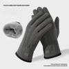 Cozy Gloves Men's Winter De Velvet Warm Thickened Cycling Fall and Winter Windproof Five-Finger Gloves 1 Pair Gift view 4