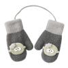 OhMill Toddler Knitted Mitten Gloves Winter Warm Full Finger Gloves with String Cute Cartoon Stretch Knit Gloves view 1