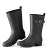 HISEA Women's Waterproof Rain Boots Wide Mid Calf Comfortable Rubber Shoes Lightweight Anti-slipping Rain Footwear for Outdoor Garden Farm Work view 4