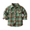 AMIMOJY Toddler Boys Girls Shirt Coat Jacket Plaid Long Sleeve Kids Turn Down Collar Button Tops Kids Winter (M, 18-24 Months) view 1