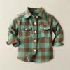 AMIMOJY Toddler Boys Girls Shirt Coat Jacket Plaid Long Sleeve Kids Turn Down Collar Button Tops Kids Winter (M, 18-24 Months) view 2