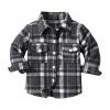 AMIMOJY Toddler Boys Girls Shirt Coat Jacket Plaid Long Sleeve Kids Turn Down Collar Button Tops Kids Winter (J, 5-6 Years) view 1