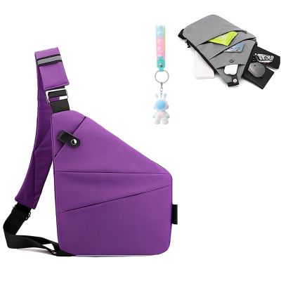 Anti Theft Travel Bag for Women,Anti Theft Travel Crossbody Bag for Women Men,Anti Theft Travel Bag,Anti Theft Bag (Violet, Right Shoulder)