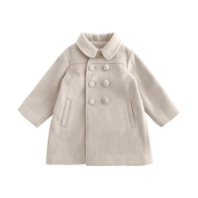 AMIMOJY Baby Girls Dress Coat Kids Winter Jackets Button Peacoat Toddler Clothes Outwear Girls Coat Small (White, 12-18 Months)