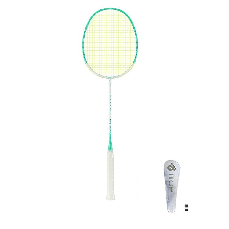 Yidome pre-Strung Carbon Fiber Badminton Racket 2.78oz Super Lightweight Badminton Racque for Outdoor Backyards Gym Park Playground Sports(Dog Light Green)