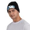 Knit Slouchy Beanie Hats for Men Women Graduation Caps in Sky Warm Cozy Knitted Cuffed Cap Winter Thick Ski Cap view 4