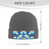 Knit Slouchy Beanie Hats for Men Women Rainbow Clouds Raindrop Warm Cozy Knitted Cuffed Cap Winter Thick Ski Cap view 2