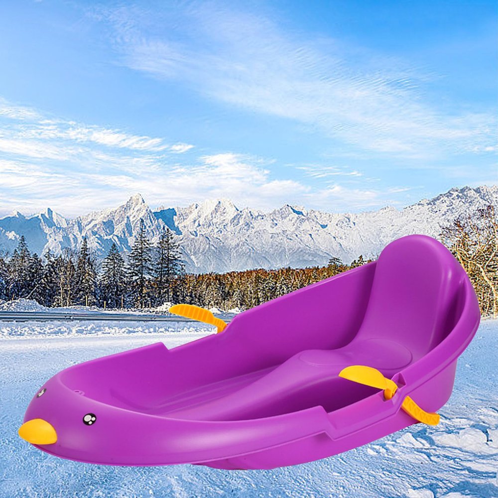 Thickened Wear-Resistant Sledge, Children's Snowboard Sledge, Adult Sledge with Backrest, Winter Snow Sleds