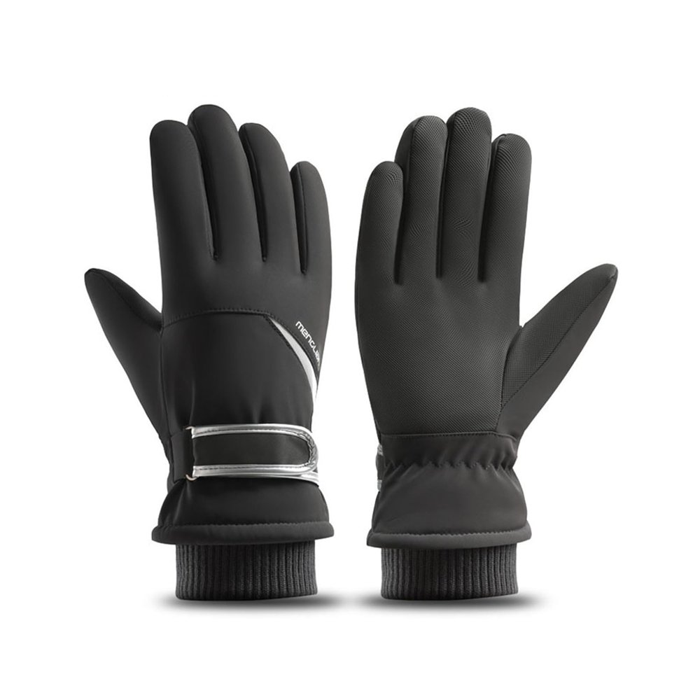 WEAREZ Winter Men's Gloves Riding Thickened Warm Winter Ski Gloves Touchable Black, 1 Pair, Universal size