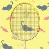 Yidome pre-Strung Carbon Fiber Badminton Racket 2.78oz Super Lightweight Badminton Racque for Outdoor Backyards Gym Park Playground Sports(Cat Yellow) view 3