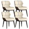 Chair Set of 4 Metal Legs PU Leather Seat Waterproof Non-Slip Leisure Chair Ergonomic Breakfast Chair for Living Room Bedroom Restaurant Office (Color : F) view 1