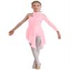 Shinsto Kids Girls Figure Skating Dress Asymmetrical Hem Lyrical Modern Contemporary Dance Costume Pink 14 Years view 1
