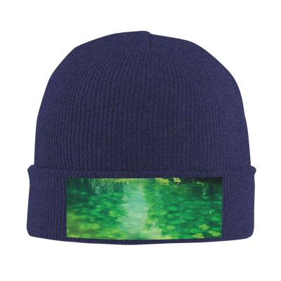 BTCOWZRV Knit Slouchy Beanie Hats for Men Women Green Lake Warm Cozy Knitted Cuffed Cap Winter Thick Ski Cap
