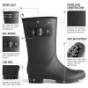 HISEA Women's Waterproof Rain Boots Wide Mid Calf Comfortable Rubber Shoes Lightweight Anti-slipping Rain Footwear for Outdoor Garden Farm Work view 4