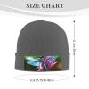BTCOWZRV Knit Slouchy Beanie Hats for Men Women Purple Blue Dragonfly Warm Cozy Knitted Cuffed Cap Winter Thick Ski Cap view 2