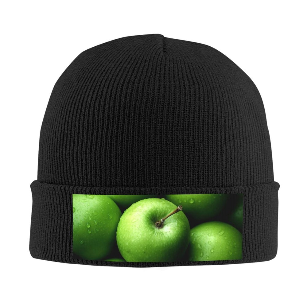 BTCOWZRV Knit Slouchy Beanie Hats for Men Women Green Fruit Warm Cozy Knitted Cuffed Cap Winter Thick Ski Cap