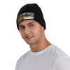 Knit Slouchy Beanie Hats for Men Women Scotland Castle Water Lake Warm Cozy Knitted Cuffed Cap Winter Thick Ski Cap Black view 4