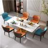 Chair Metal Legs PU Leather Seat Waterproof Non-Slip Leisure Chair Ergonomic Breakfast Chair for Living Room Bedroom Restaurant Office (Color : D) view 2