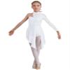 Shinsto Kids Girls Figure Skating Dress Asymmetrical Hem Lyrical Modern Contemporary Dance Costume White 10 Years view 1