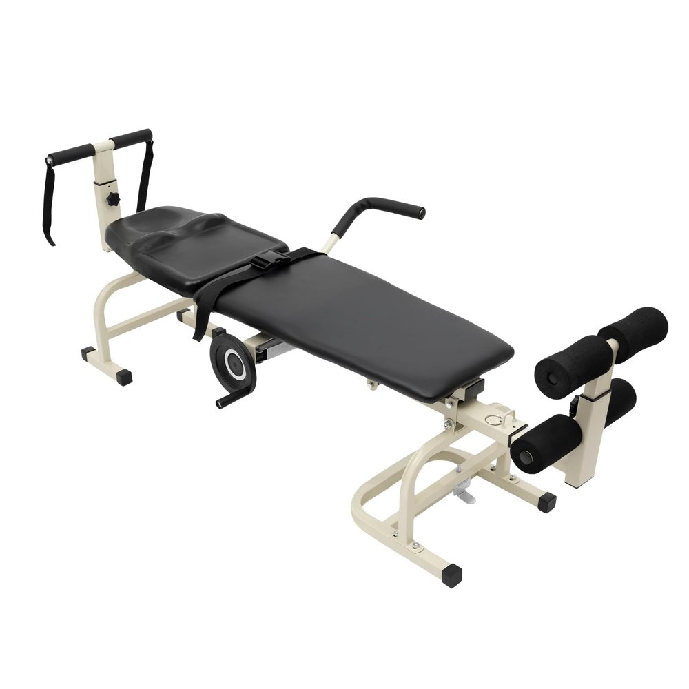 Lumbar Stretch Table Tool Traction Device Traction Table Inline Back Stretch Spine Lumbar Inversion Table Spinal Decompression Devices Traction Bed Therapy Massage Table for Cervical Spine