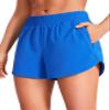 CRZ YOGA Dolphin Athletic Shorts for Women 3" - High Waisted Quick Dry for Running Workout Gym Track with Zip Pocket Sparkle Blue X-Small view 1
