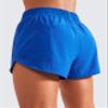 CRZ YOGA Dolphin Athletic Shorts for Women 3" - High Waisted Quick Dry for Running Workout Gym Track with Zip Pocket Sparkle Blue X-Small view 2
