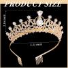 Loetere 12 Pcs Crystal Tiara and Princess Crown with Comb Crown Rhinestone Women Tiara Headpiece Queen Hair Accessories for Birthday Party Wedding Prom Halloween Cosplay Costume(Gold) view 2